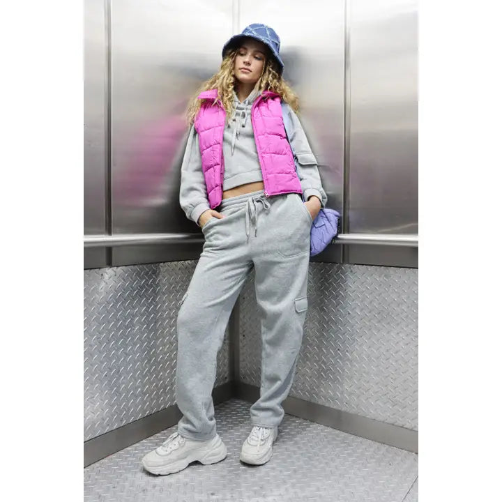 Grey Cargo Hoodie & Pants Set