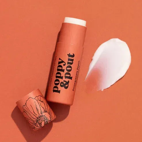 Poppy & Pout Lip Balm - pomegranate peach