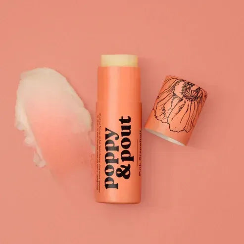 Poppy & Pout Lip Balm - pink grapefruit
