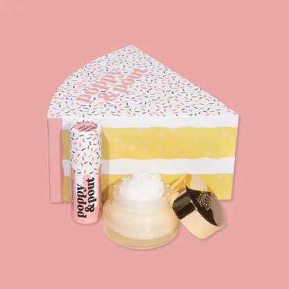 Poppy & Pout Birthday Cake Lip Care Duo Kit