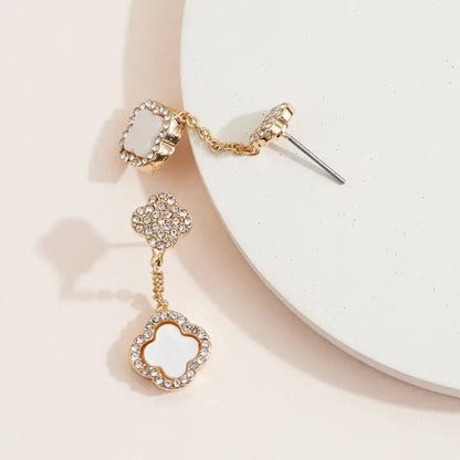 Gold Clover Drop Earrings