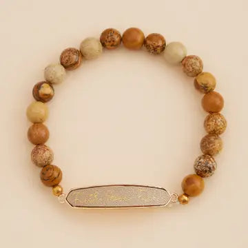 Faith Over Fear Stones Beaded Bracelet