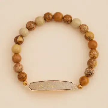 Faith Over Fear Stones Beaded Bracelet - brown