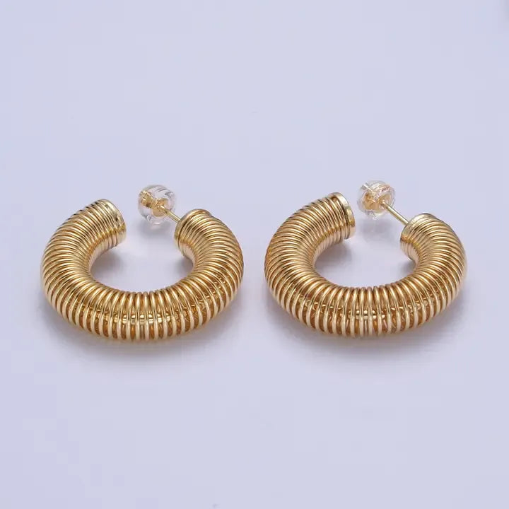 Gold Spiral Hoops