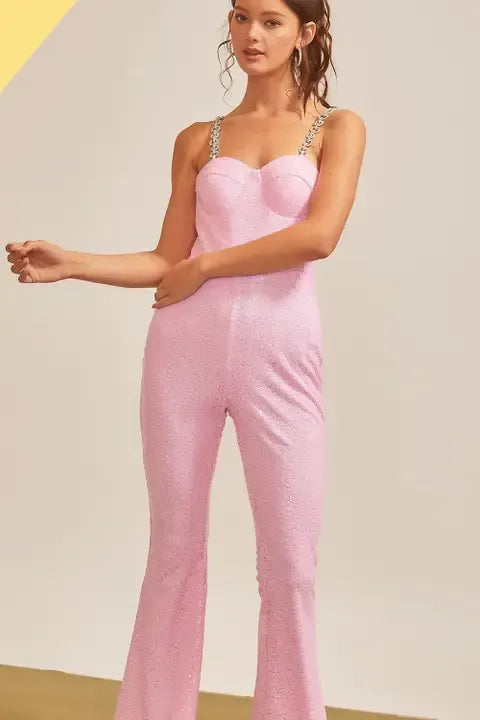 Pink Sequin Jumpsuit