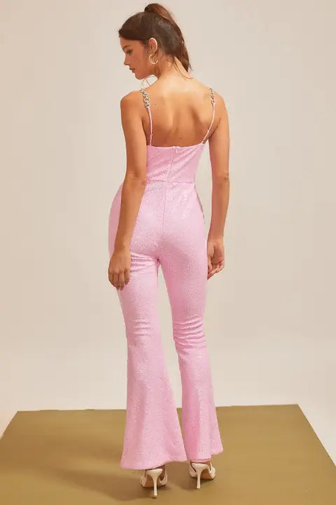 Pink Sequin Jumpsuit