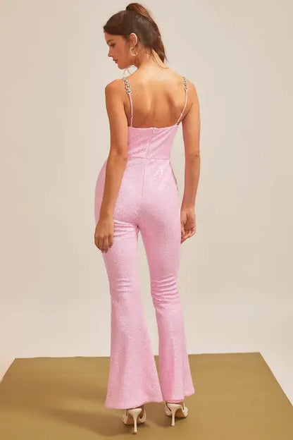 Pink Sequin Jumpsuit