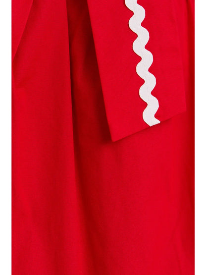 Sleeveless Red Mini Dress With Rac Trim
