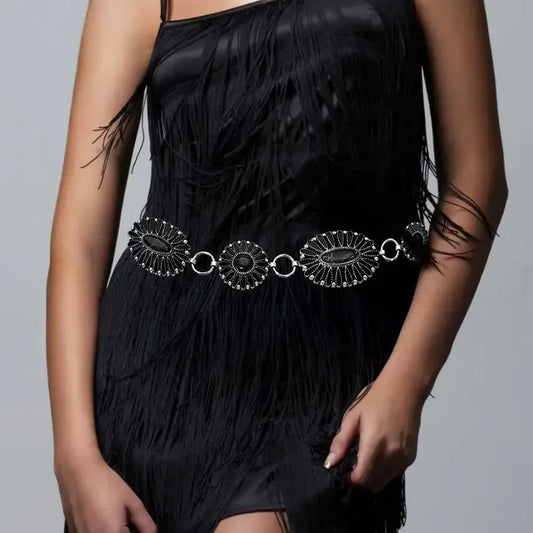 Boho Vintage Western Oval Chain Belt