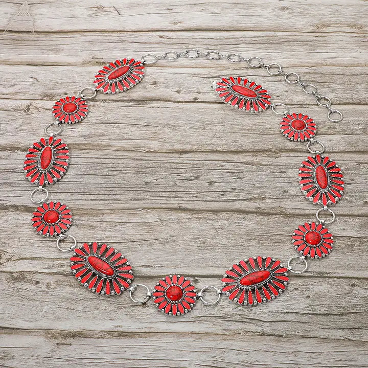 Boho Vintage Western Oval Chain Belt