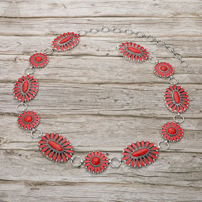Boho Vintage Western Oval Chain Belt