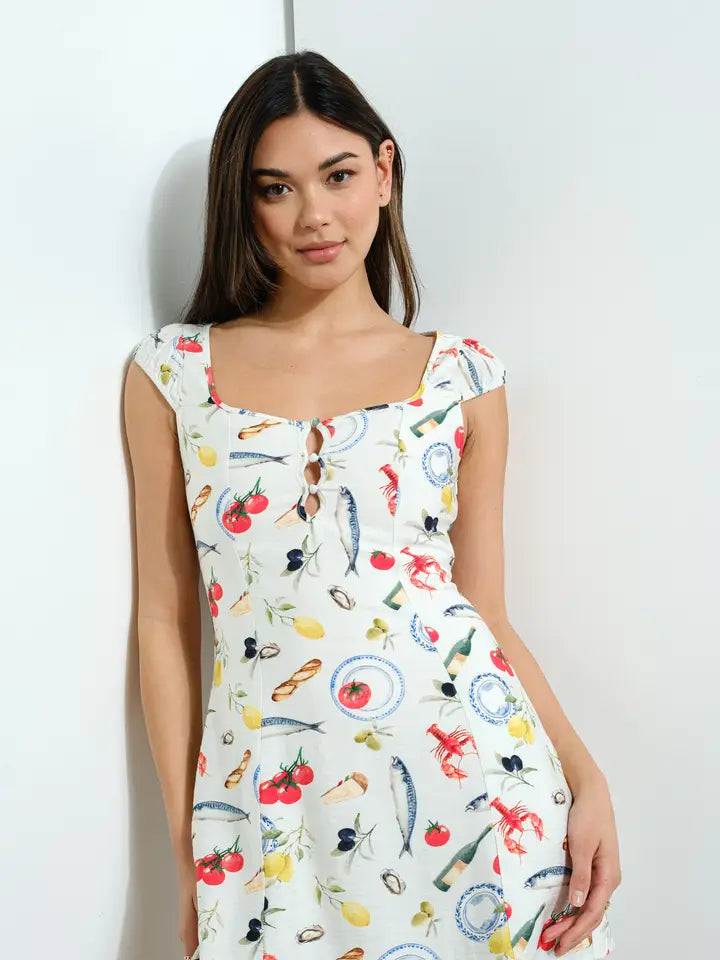 Picnic Printed Mini Dress