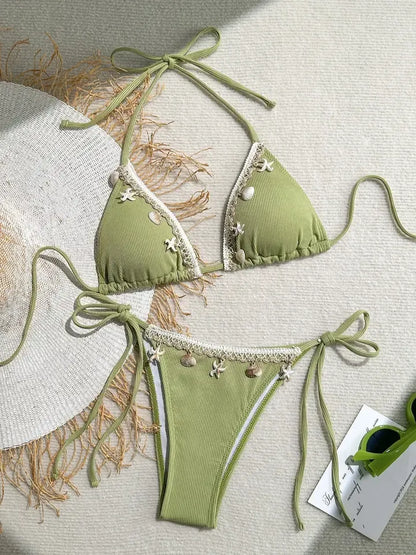 Green Sea Shell Bikini