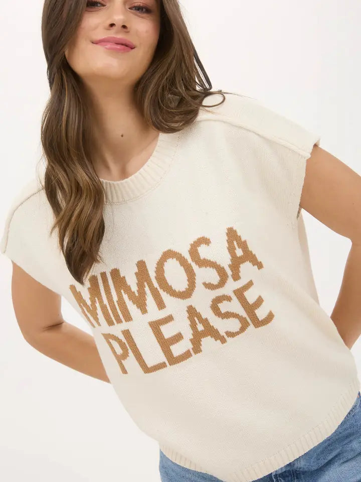 Mimosa Please Short Sleeve Sweater