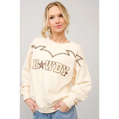 Howdy Embroidered Sweatshirt