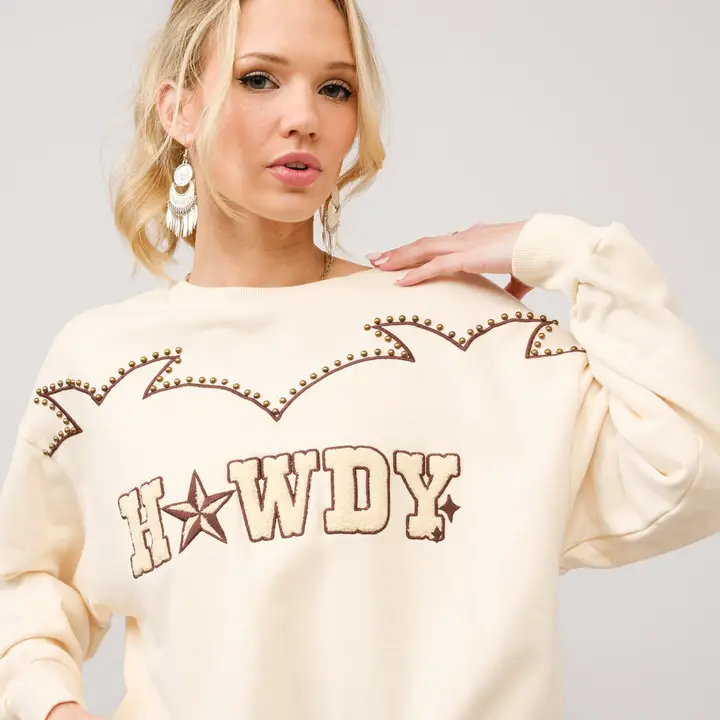 Howdy Embroidered Sweatshirt