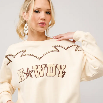 Howdy Embroidered Sweatshirt