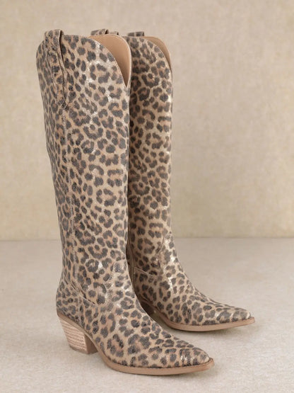 Western Leopard Boots