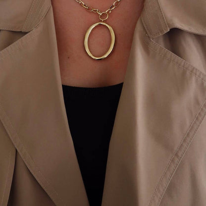 Gold Large Oval Chunky Necklace