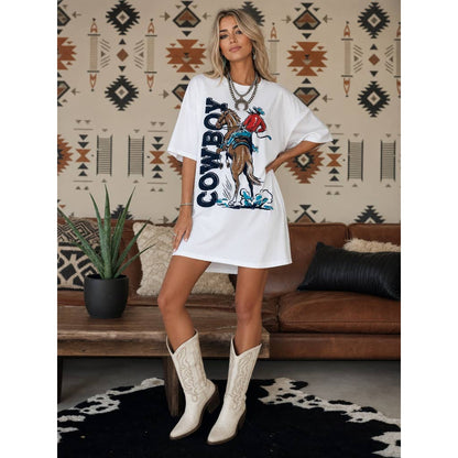 Cowboy Graphic Tshirt Dress