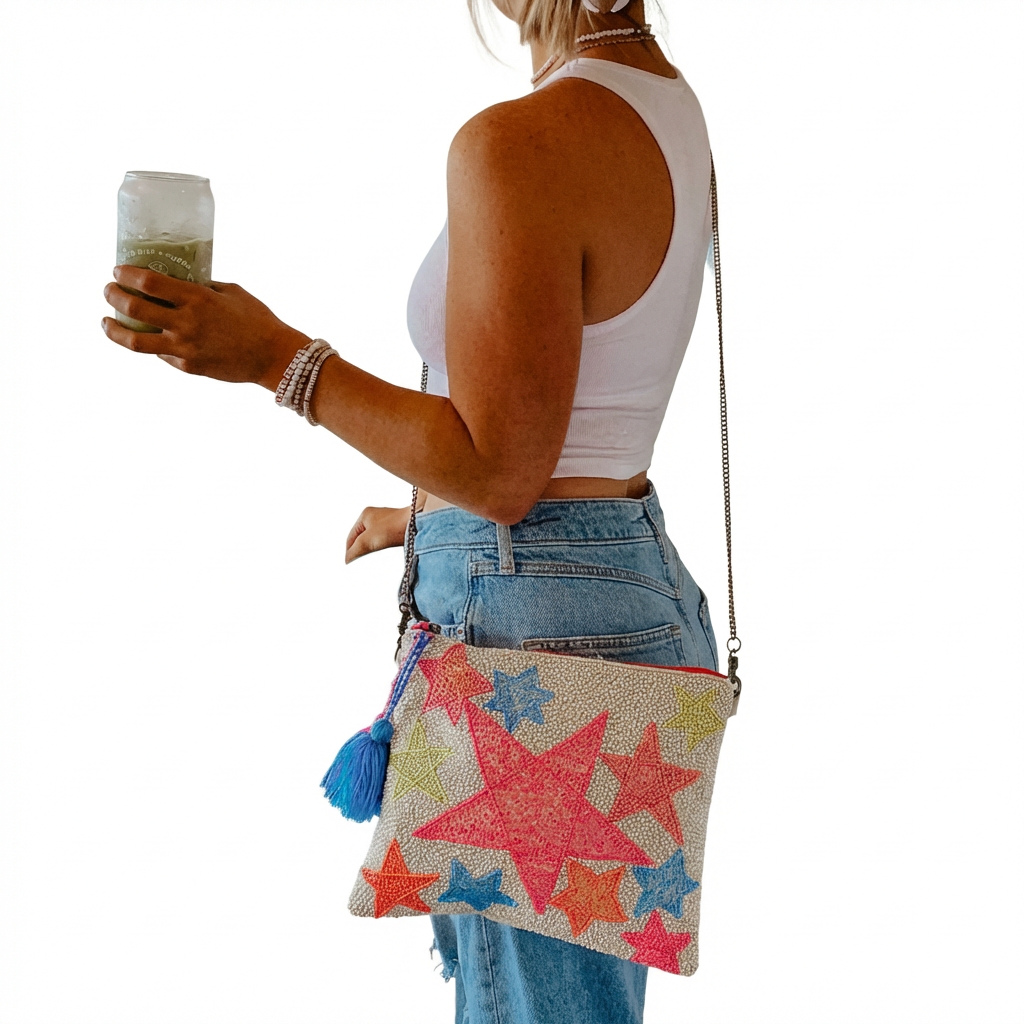 Star Beaded Clutch