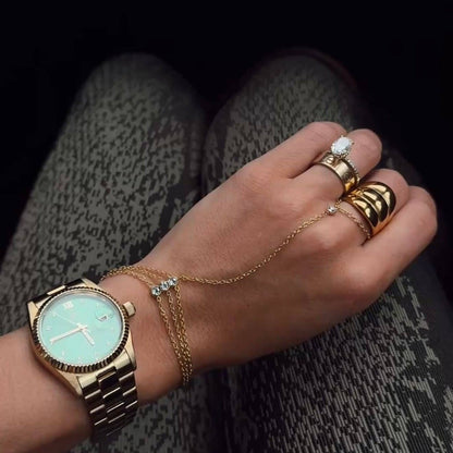 Gold & Rhinestones Hand Chain