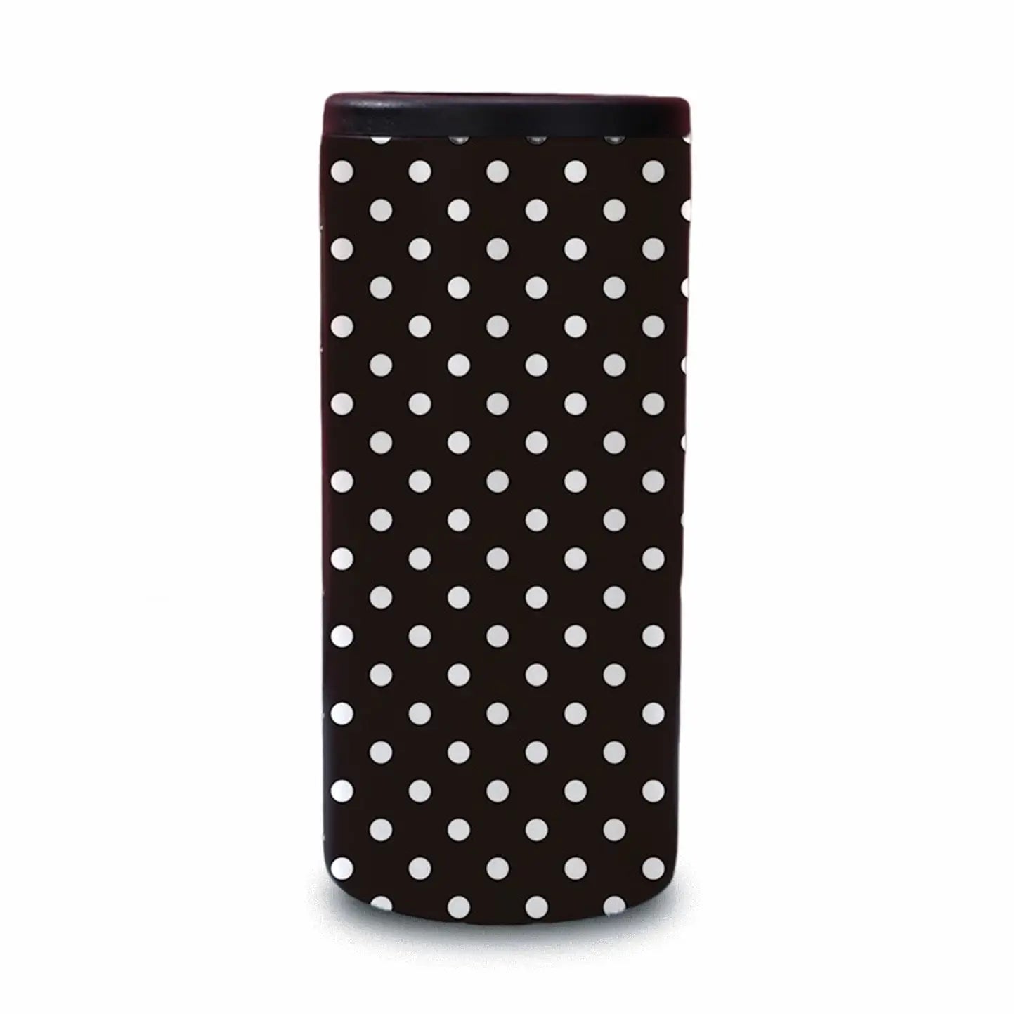 Black & White Polka Dot Slim Can Coozie