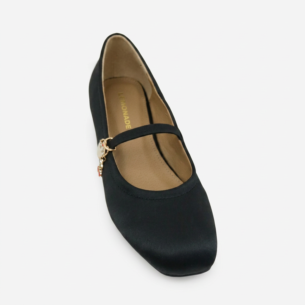 Black Ballet Flats With Charm