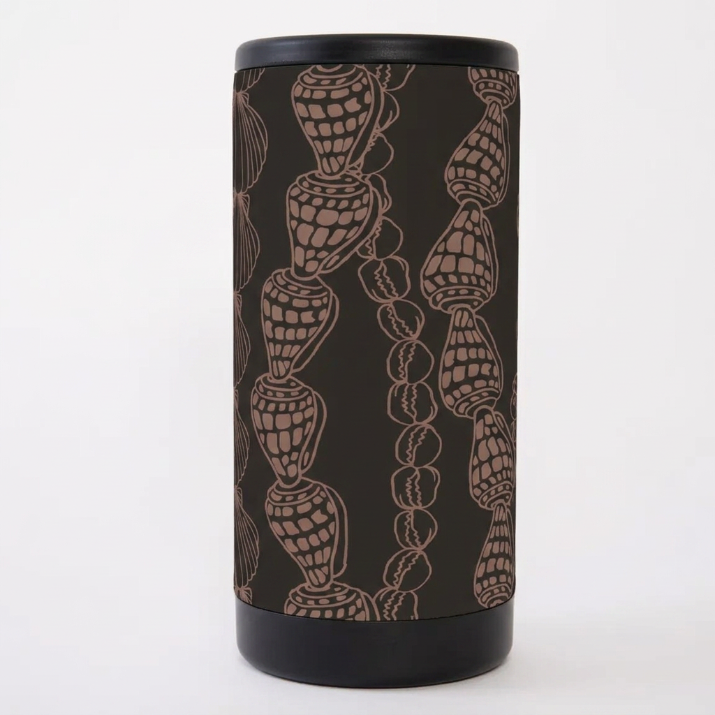 Black Cone Shells Slim Can Coozie