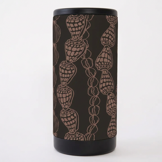 Black Cone Shells Slim Can Coozie