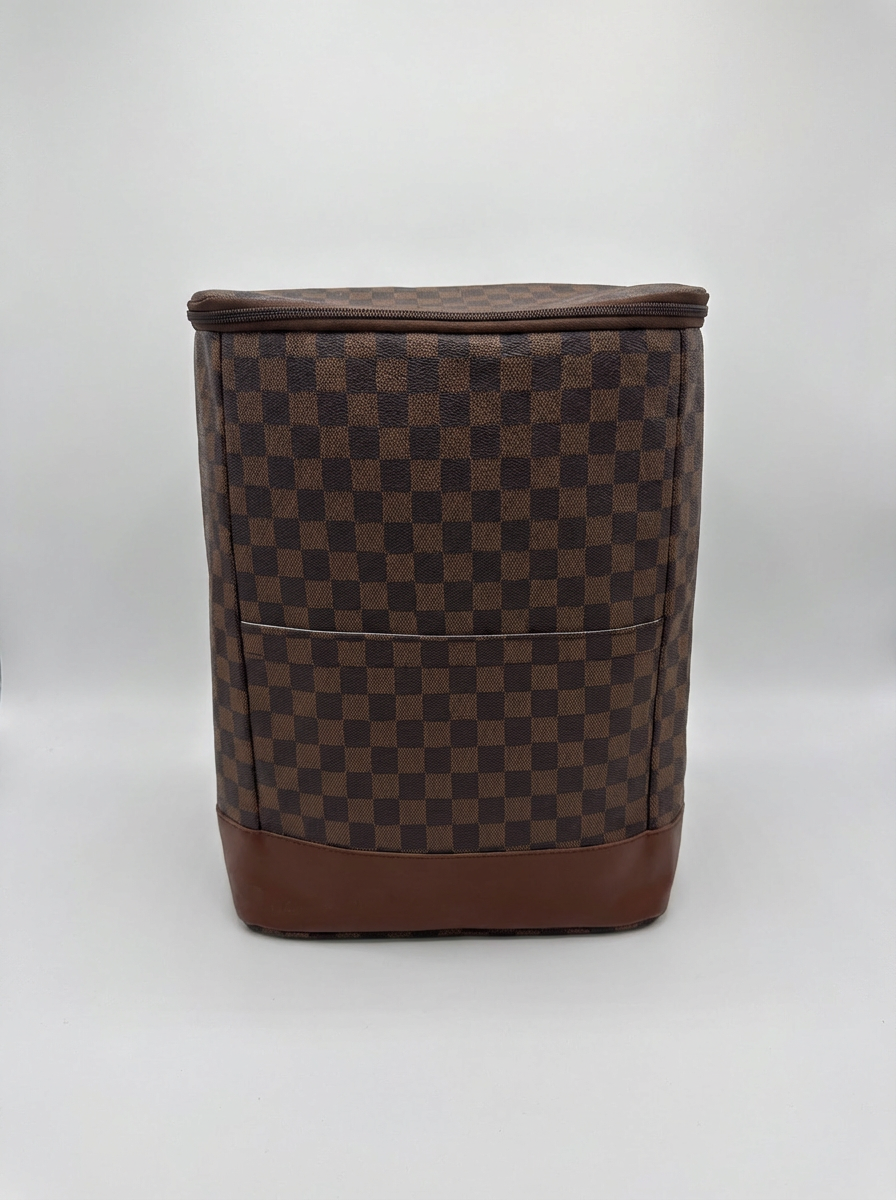 Brown Checkered Back Pack Cooler