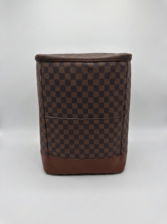 Brown Checkered Back Pack Cooler
