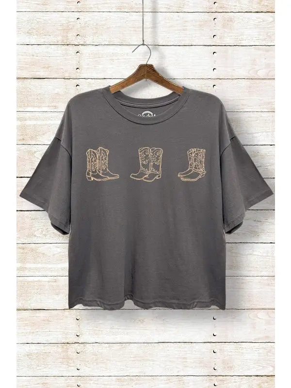 Cowboy Boots Boxy Graphic Tee