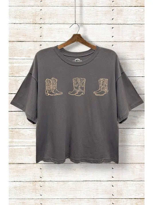 Cowboy Boots Boxy Graphic Tee