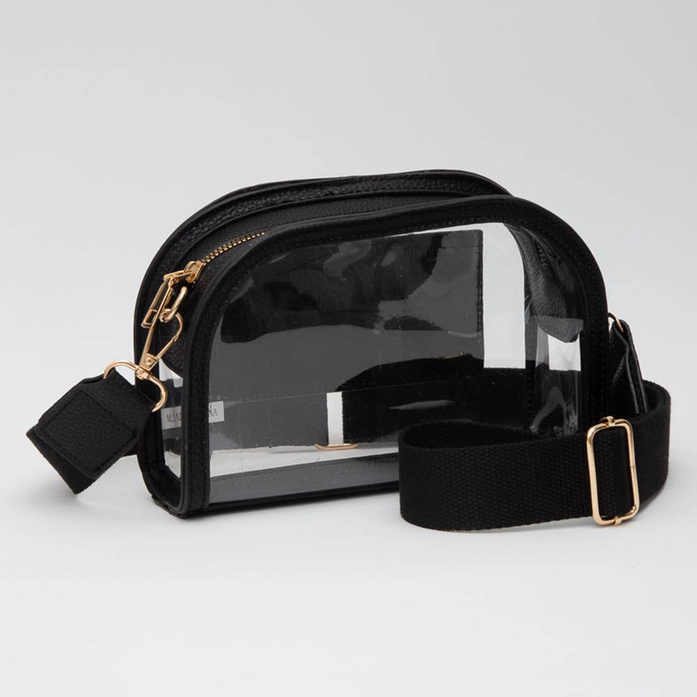Faux Leather Clear Crossbody Bag