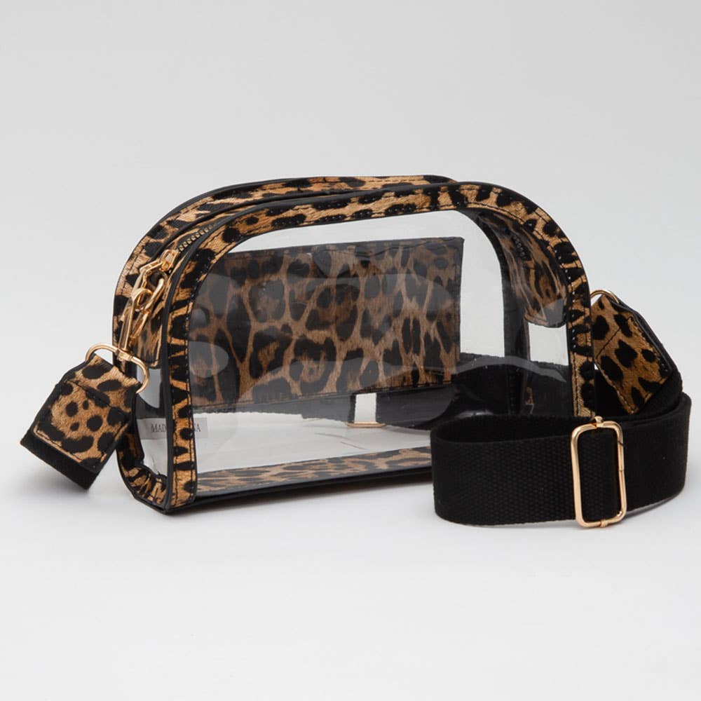 Faux Leather Clear Crossbody Bag