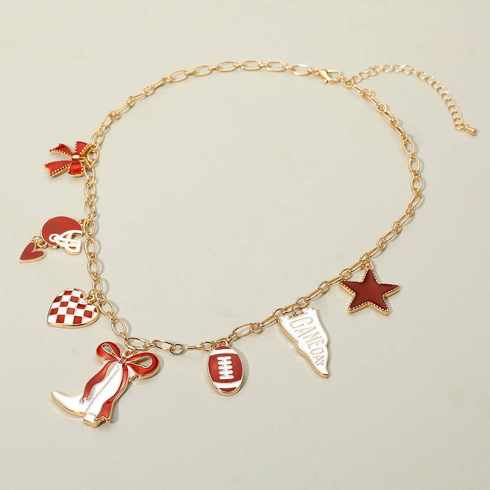 Gameday Football Charm Necklace