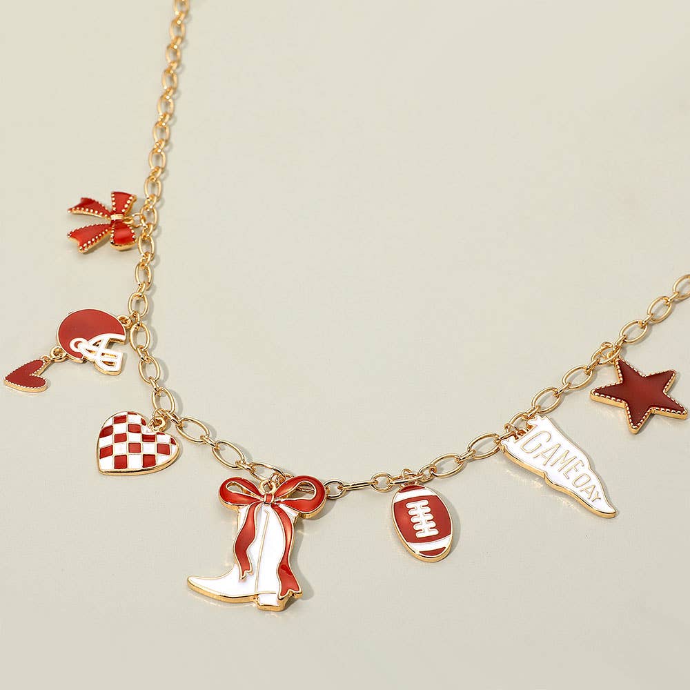Gameday Football Charm Necklace