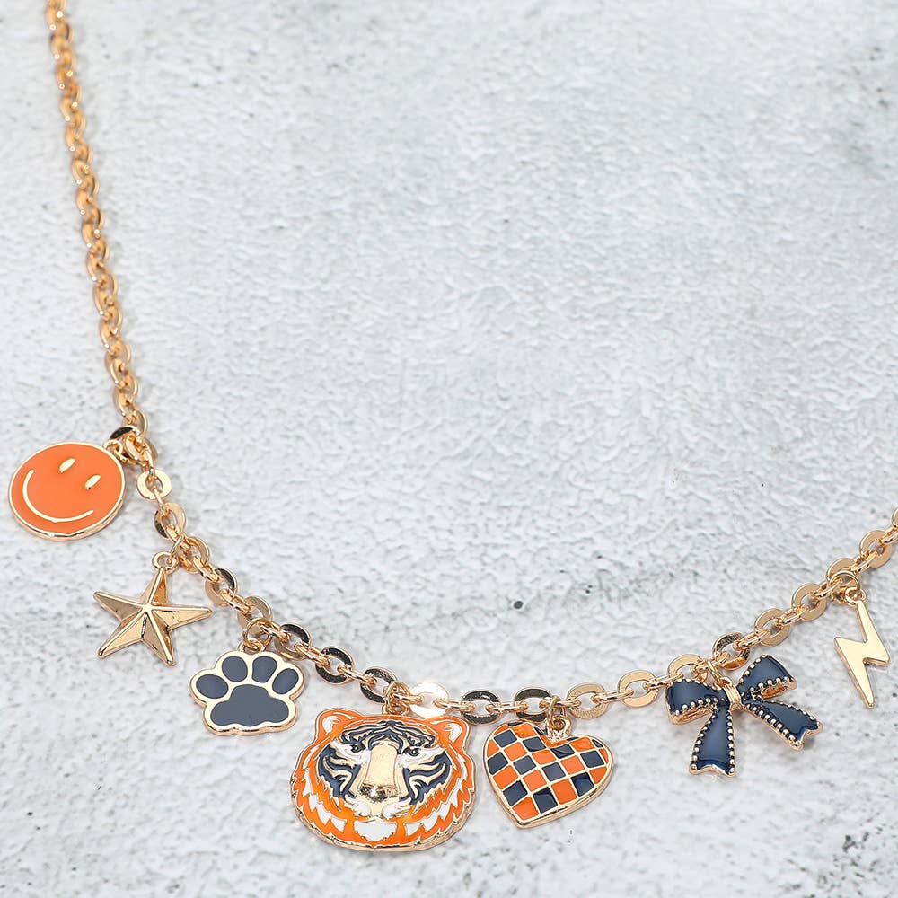 Gameday Tiger Charm Necklace