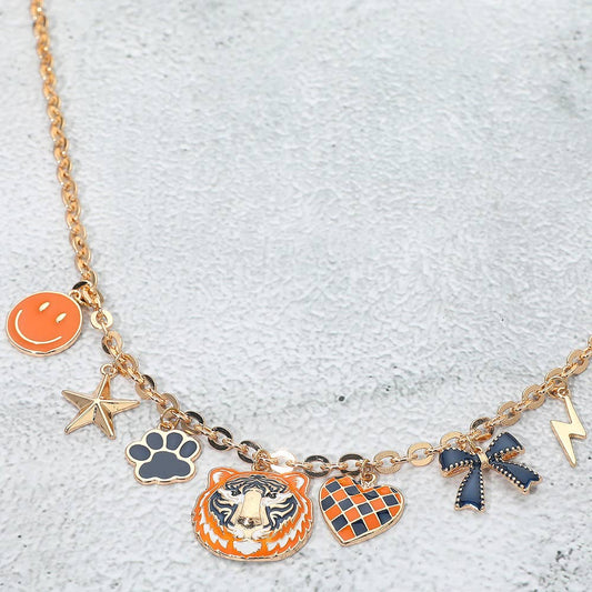 Gameday Tiger Charm Necklace
