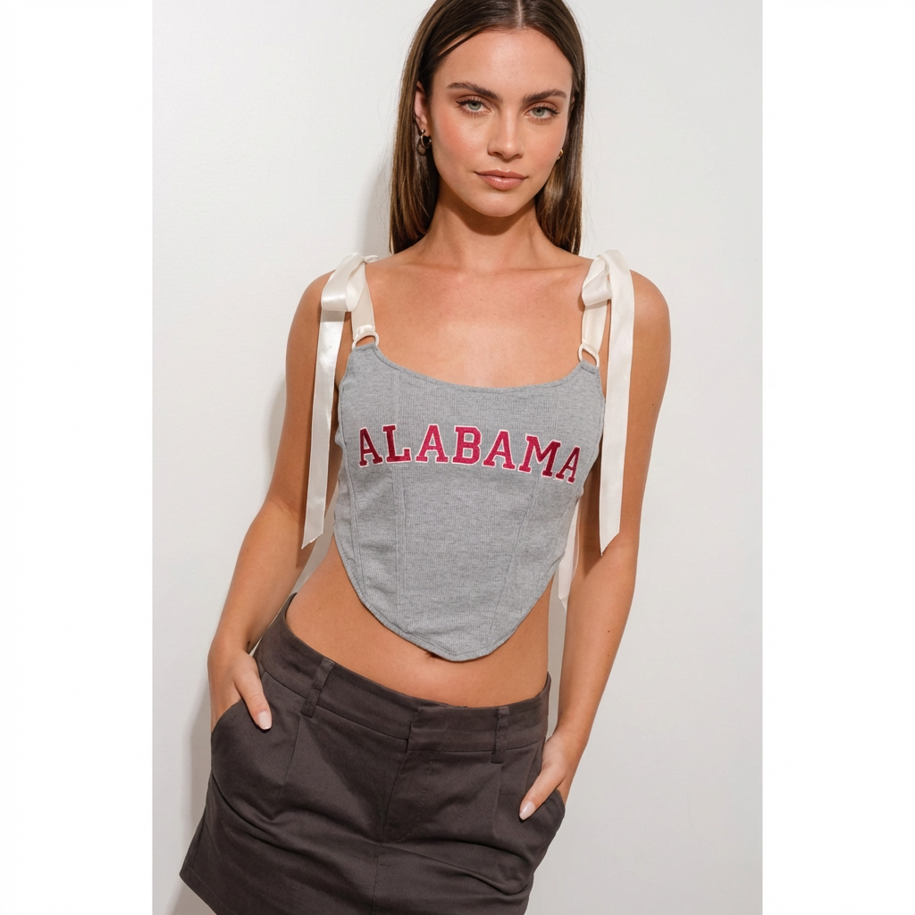 Game Day Satin Bow Corset Top
