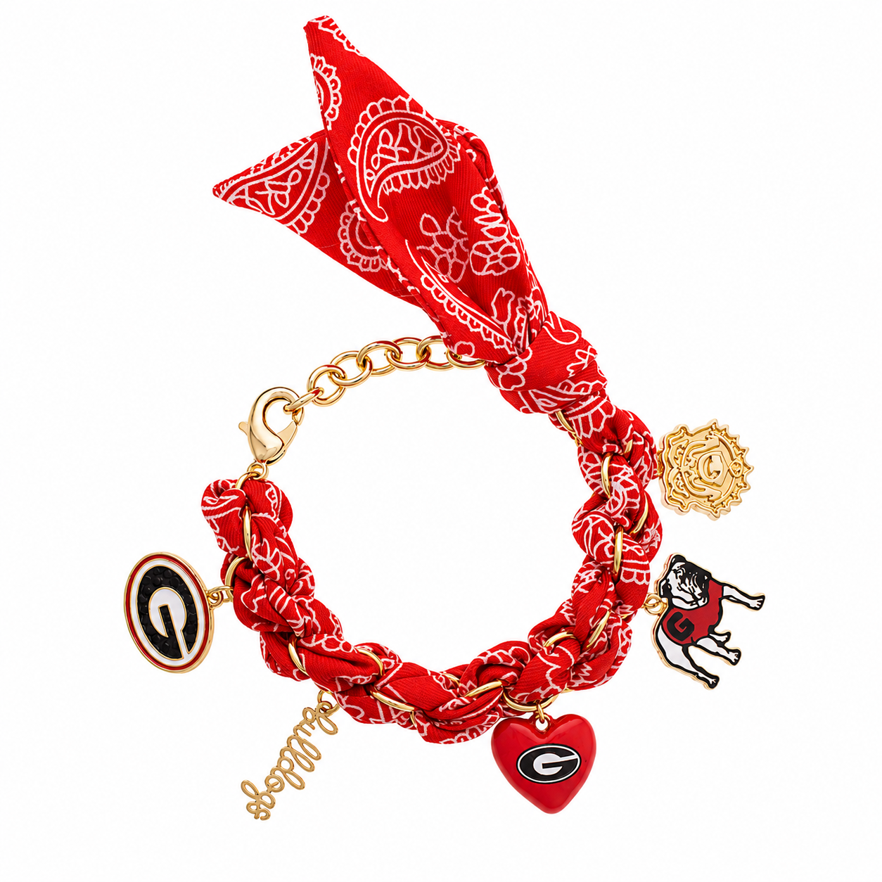 Georgia Bulldogs Charm Bandana Bracelet