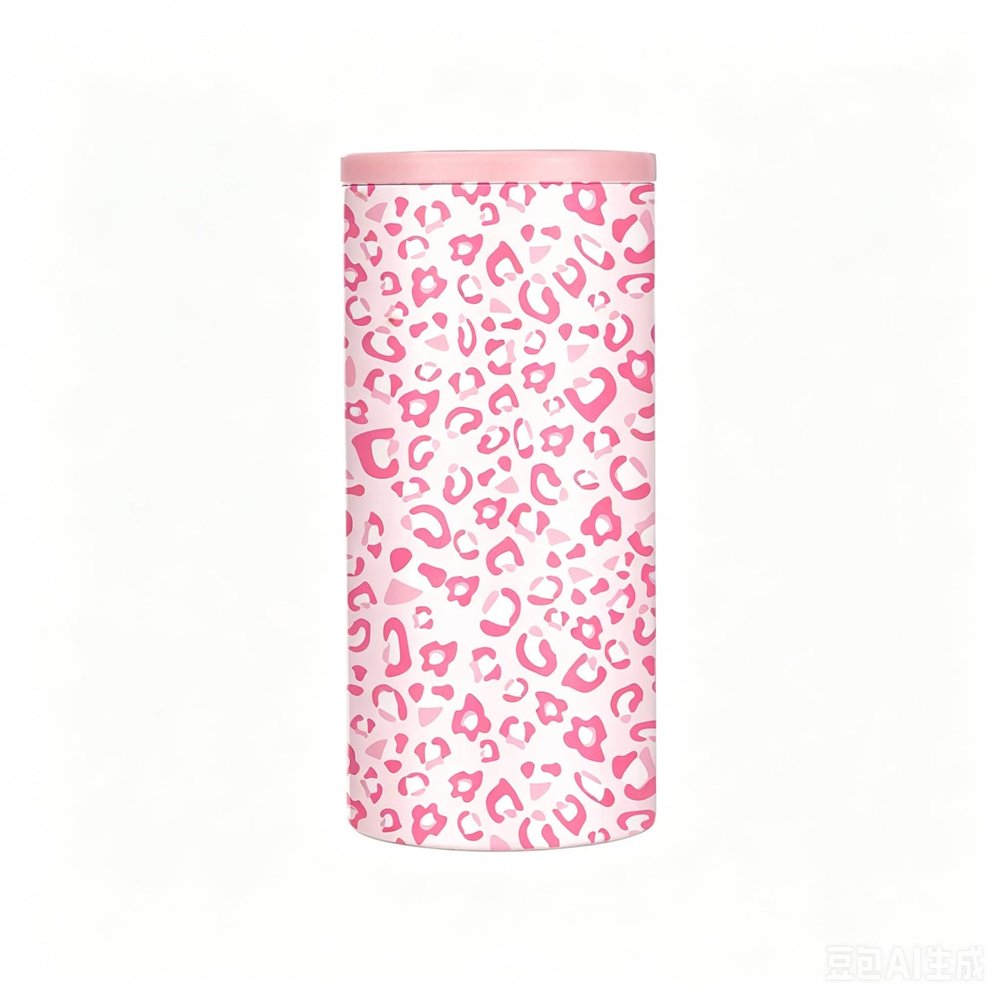 Pink Leopard Slim Can Coozie