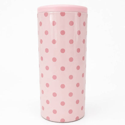 Pink Polka Dot Slim Can Coozie