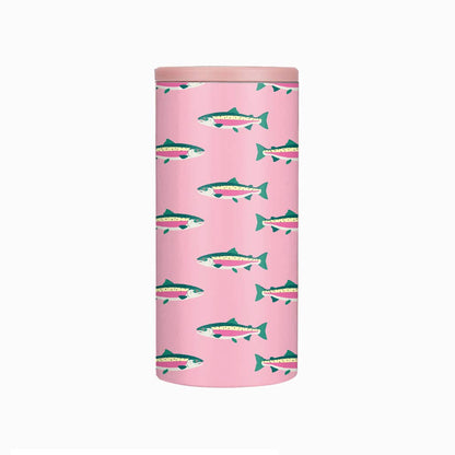Pink Rainbow Trout Slim Can Coozie