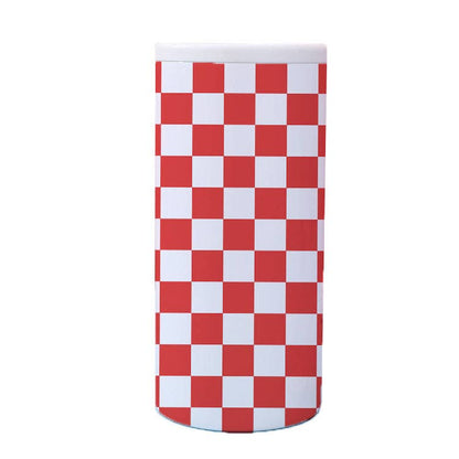 Red & White Checkered Slim Can Coozie