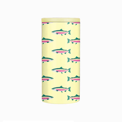 Yellow Rainbow Trout Slim Can Coozie