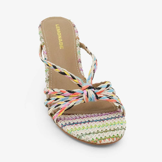 Colorful Raffia Mule Heel
