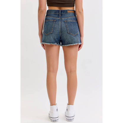 Cello Denim High Rise Mom Shorts