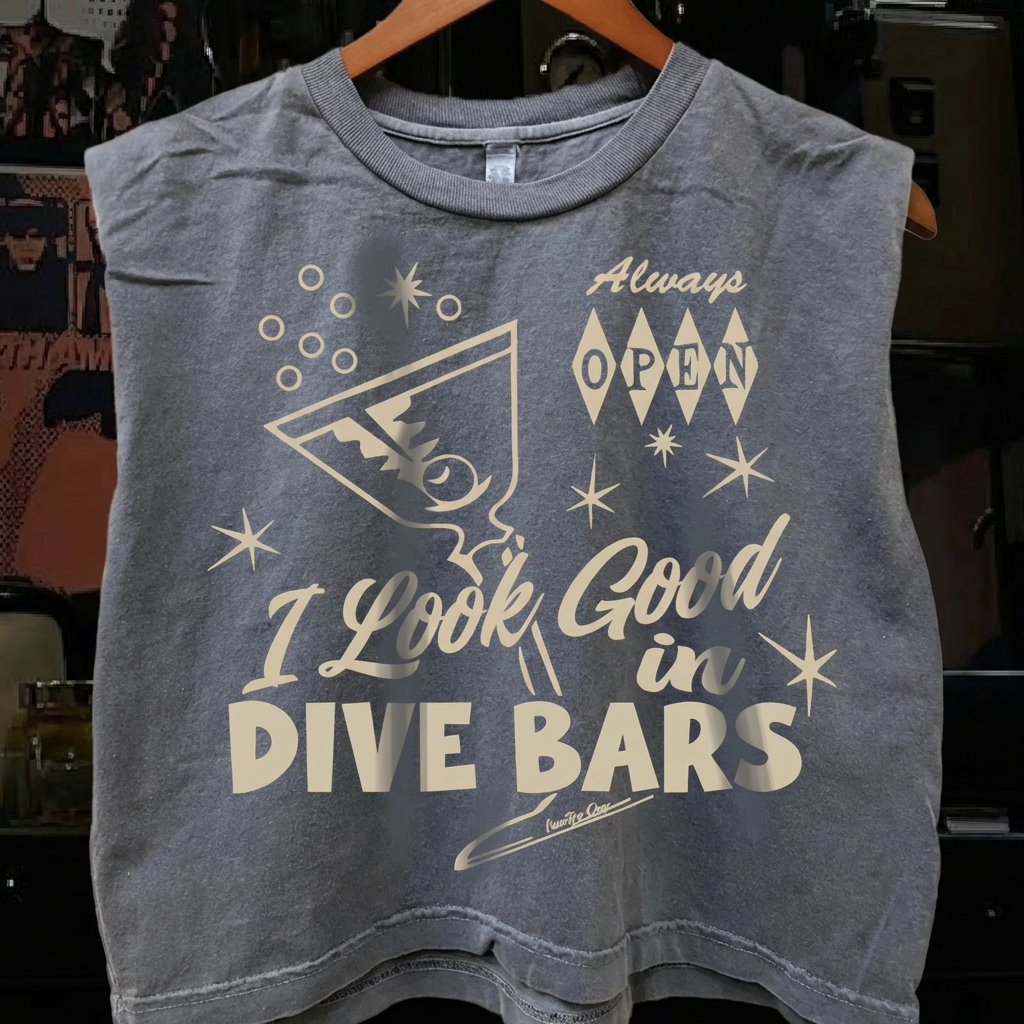 Dive Bars Boxy Midriff Top